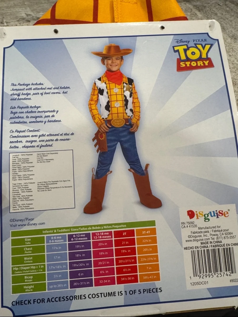 2T Woody Toy Story Halloween Costume - Picture 4 of 4